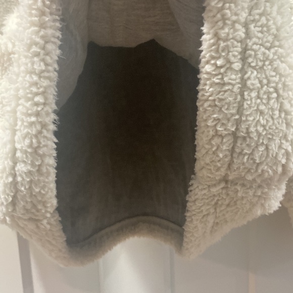 Large Original Weatherproof Vintage Sherpa Quarter Zip ivory and blue 💕 - Picture 9 of 11